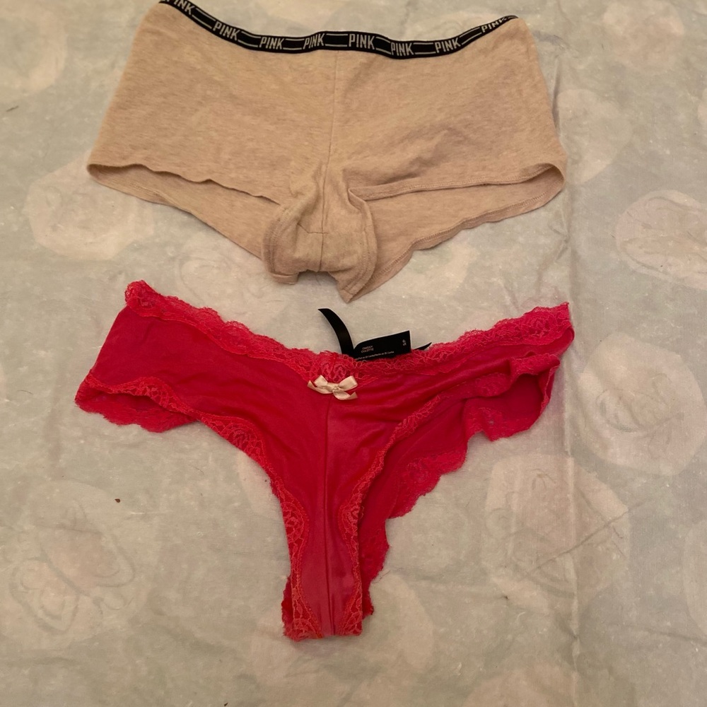 Victoria's Secret Pink and Red Panties Set